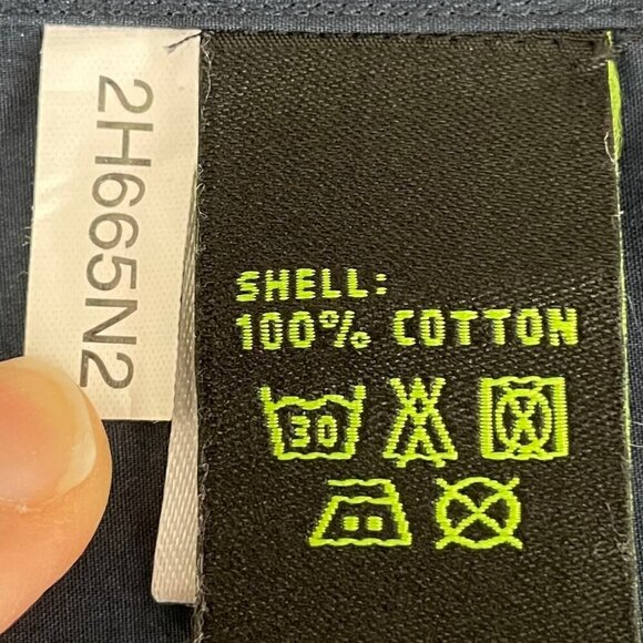 Shanghai Tang Designer SS Button Down Mandarin Collar Cotton Shirt Navy Blue L - Picture 8 of 12